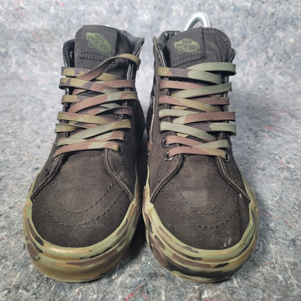 Vans Off The Wall Camo Shoes Mens 5 Womens 6.5 Sk8 Hi Top Sneakers Black Green - Picture 8 of 13